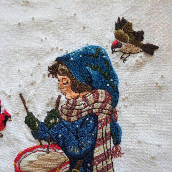 Little Drummer Boy Embroidered Crewel Completed Tapestry Not Framed - Picture 2 of 15